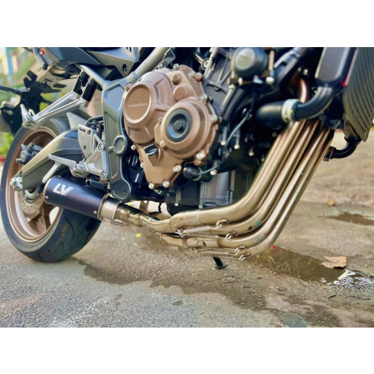 honda cb650r độ pô leovince corsa black chế đút gầm siêu gọn và uy lực…!